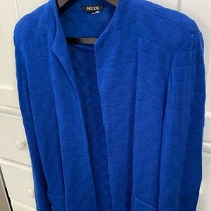 Misook Cobalt Blue Sweater Jacket 1x